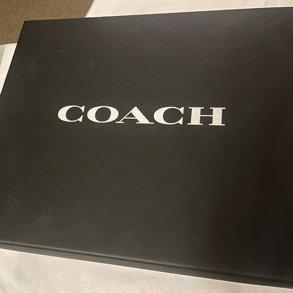 Coach Cross Band High Wedge Sandal Charcoal Gunmetal Size 6.5 - Picture 4 of 12